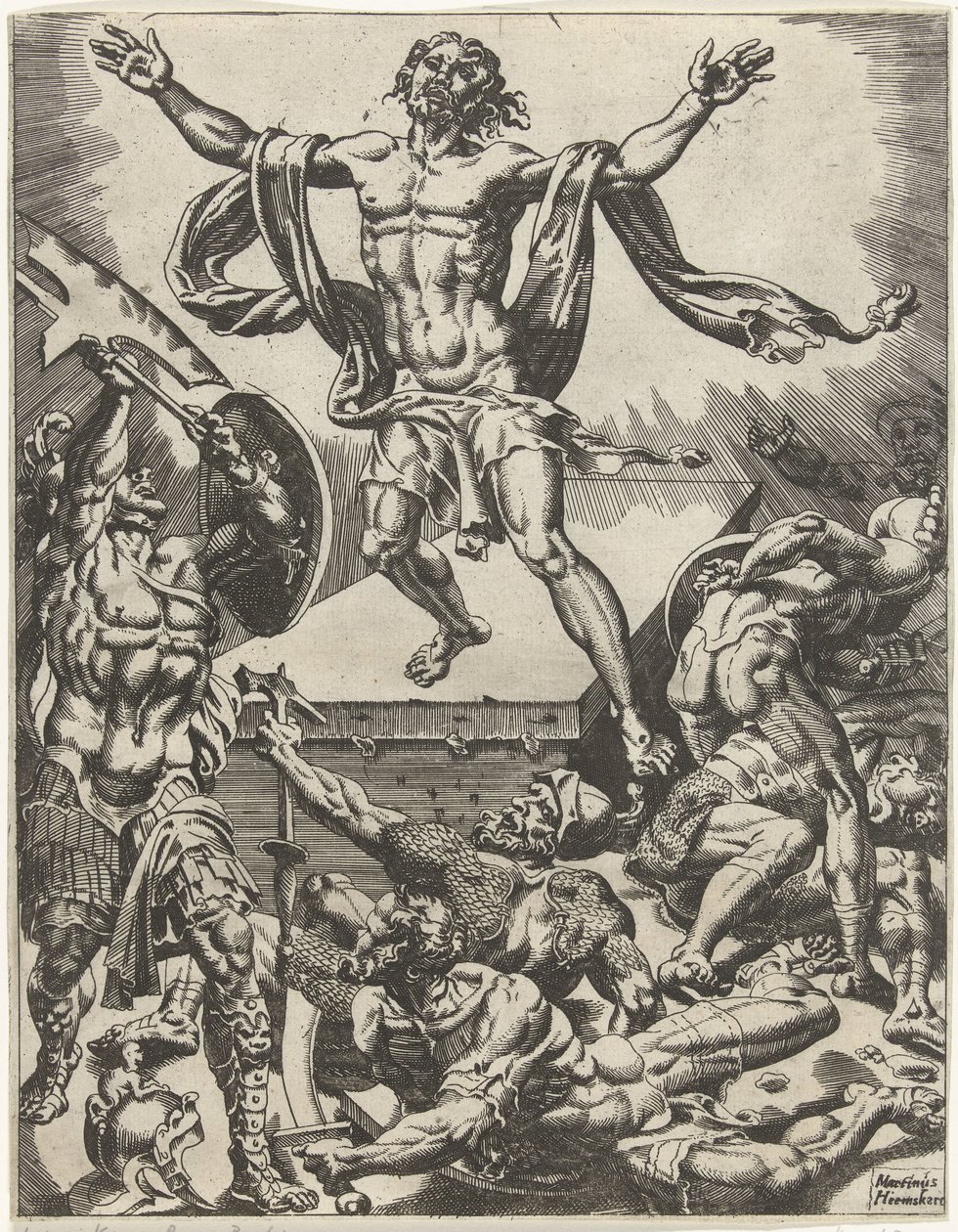 Krisztus feltámadása Az emberiség bukása és megváltása Krisztus életén és szenvedésen keresztül (sorozat címe) alkotó: Dirck Volckertsz. Coornhert (attributed to)