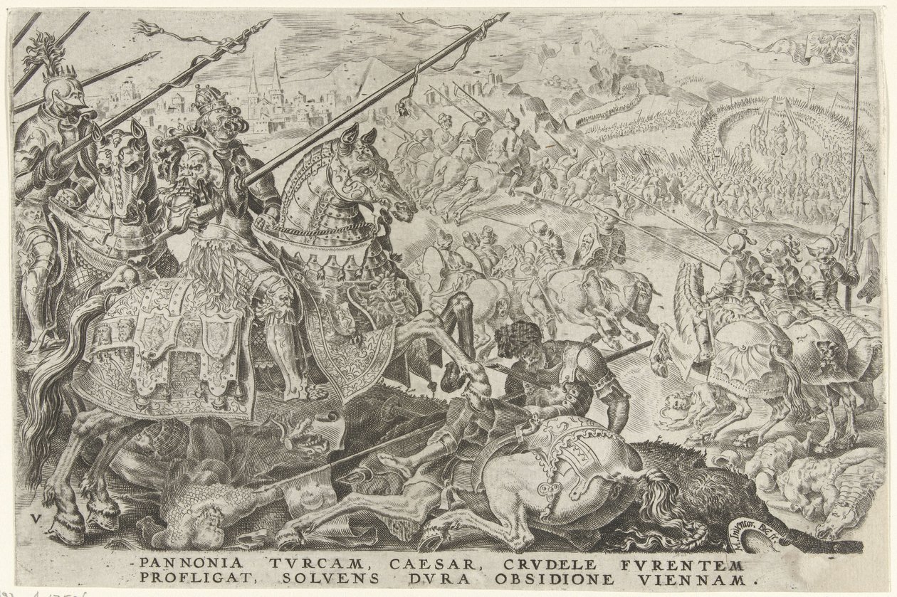 Bécs domborműve, 1529 V. Károly győzelmei (sorozat címe) Divi Caroli. v. imp. dönt. max. victoriae, ex multis praecipuae (sorozat címe) alkotó: Dirck Volckertsz. Coornhert
