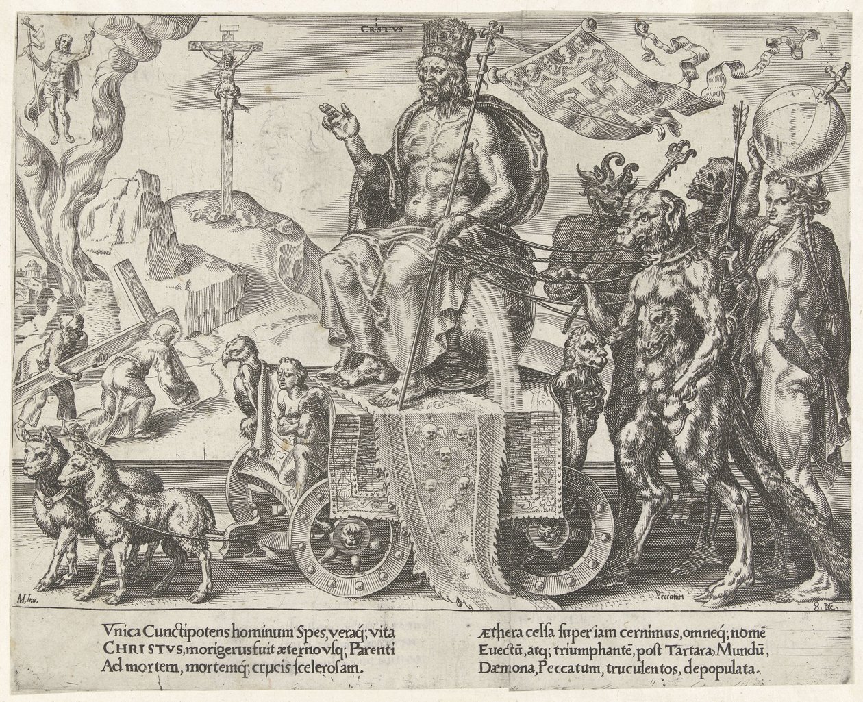 Krisztus diadala A türelem diadala (sorozat címe) Patientiae Trivmphvs (sorozat címe) alkotó: Dirck Volckertsz. Coornhert