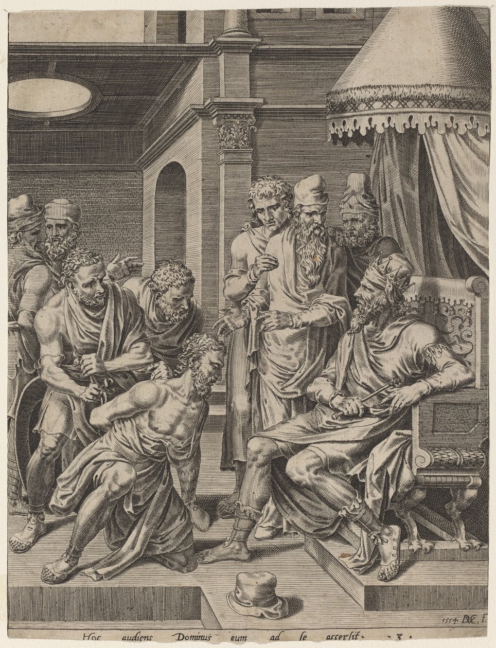 A könyörtelen szolga, akit a király elé vittek alkotó: Dirck Volckertz Coornhert, after Maerten van Heemskerck