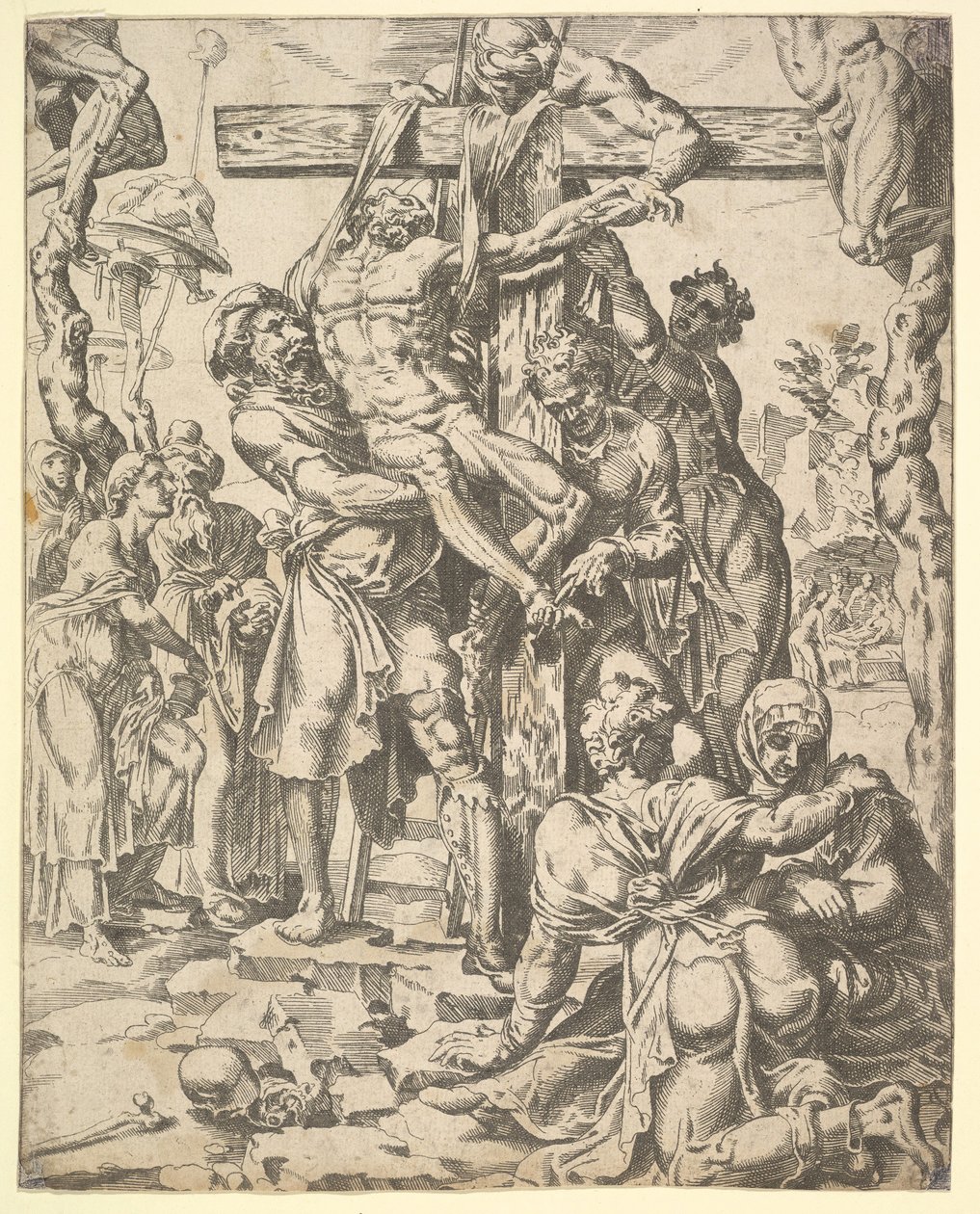 A keresztről való leszállás, az emberiség bukásából és üdvösségéből az életen és az életen keresztül..., 1548. alkotó: Dirck Volkertsen Coornhert