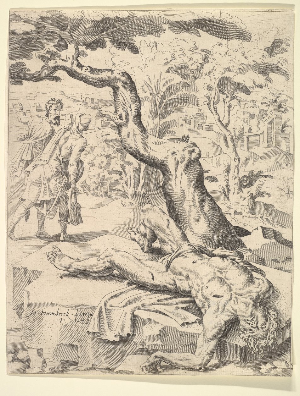 Példabeszéd az irgalmas szamaritánusról, 1549. alkotó: Dirck Volkertsen Coornhert