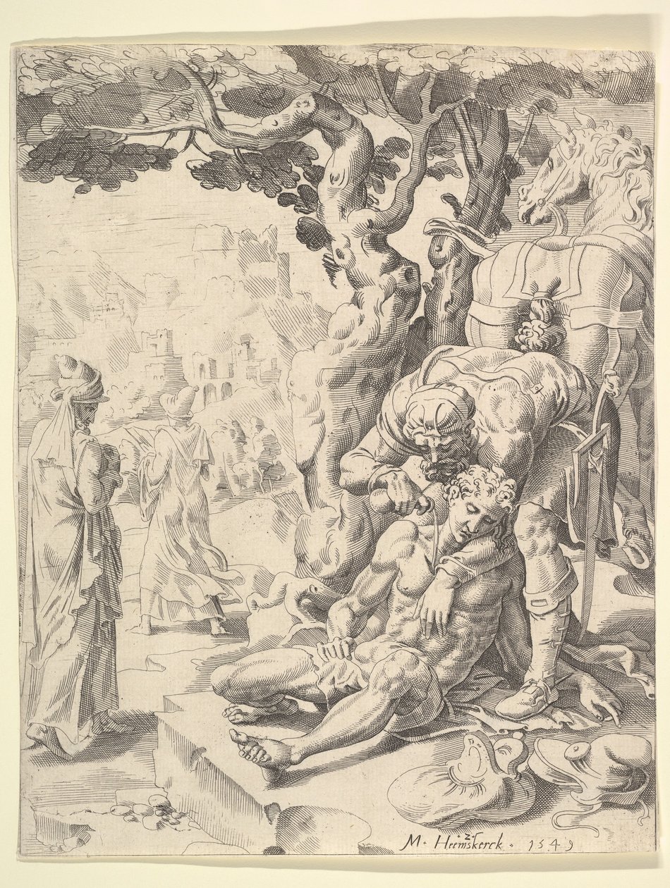 Példabeszéd az irgalmas szamaritánusról, 1549. alkotó: Dirck Volkertsen Coornhert