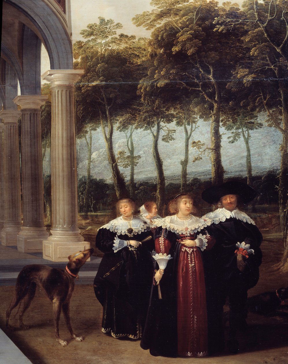 Páros séta Részlet a "" A tekejátékosok" című festményről Dirck Van Delen (1605-1671) festménye alkotó: Dirck van Delen