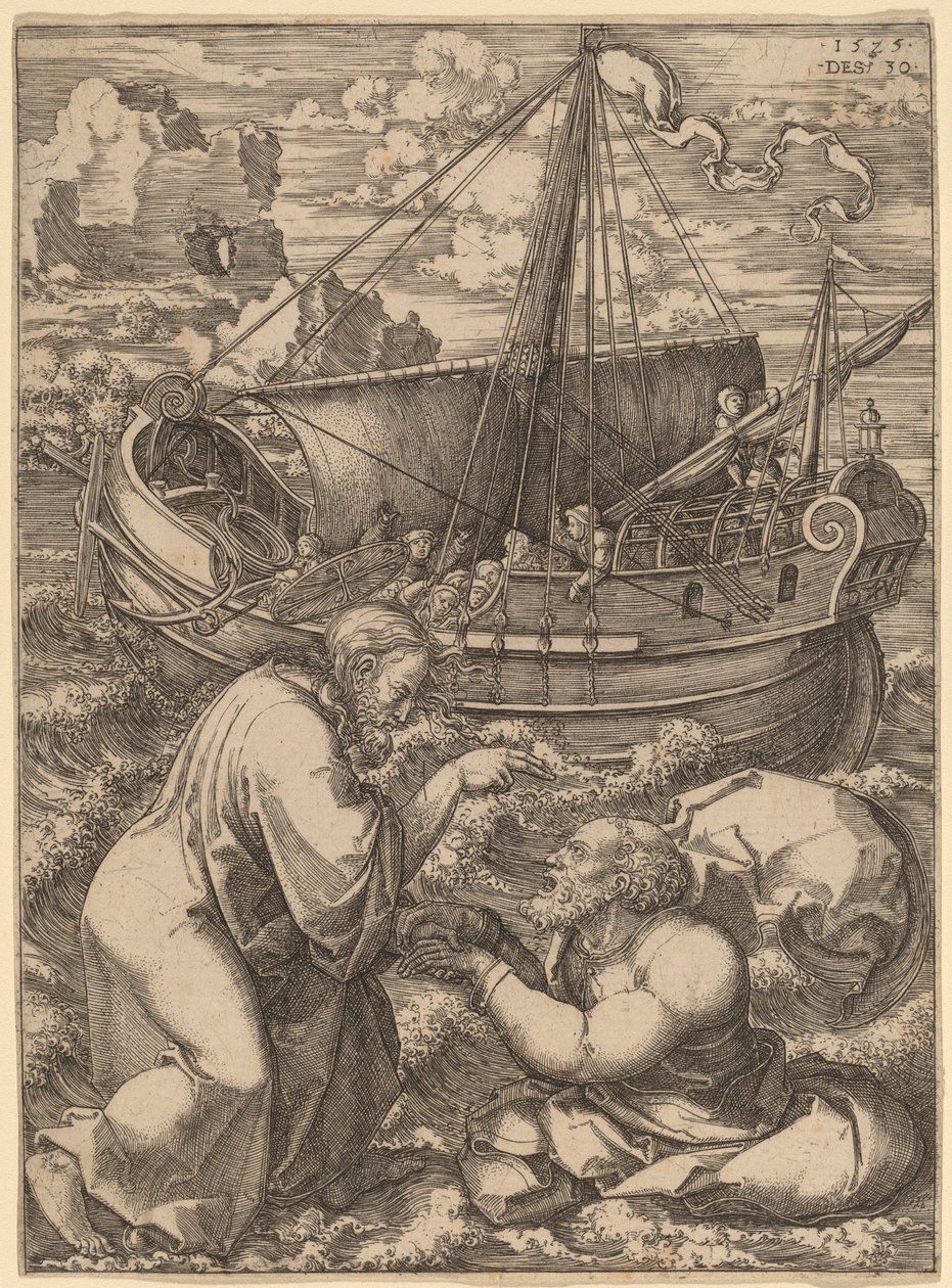 Szent Péter séta a vízen alkotó: Dirk Jacobsz Vellert