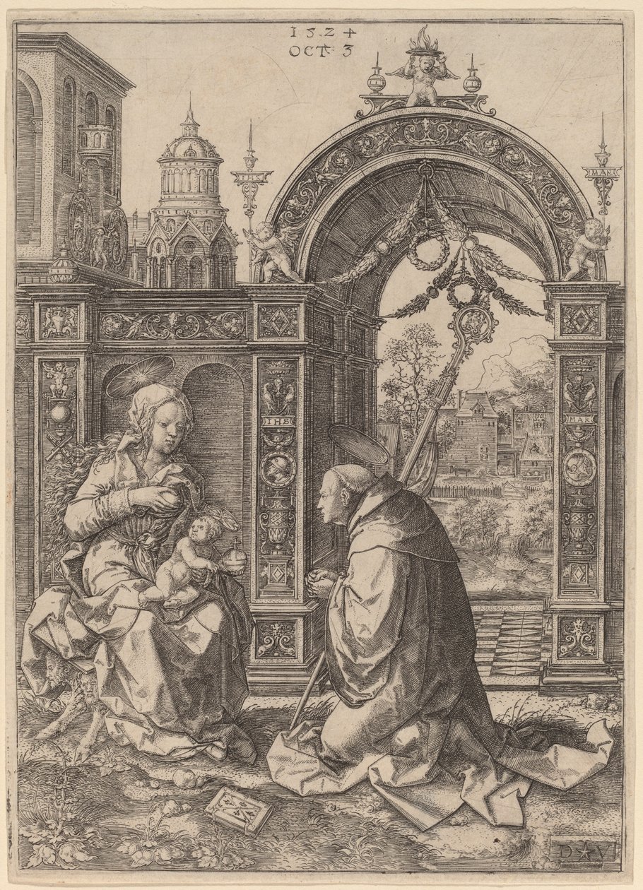 Szent Bernát látomása alkotó: Dirk Jacobsz Vellert
