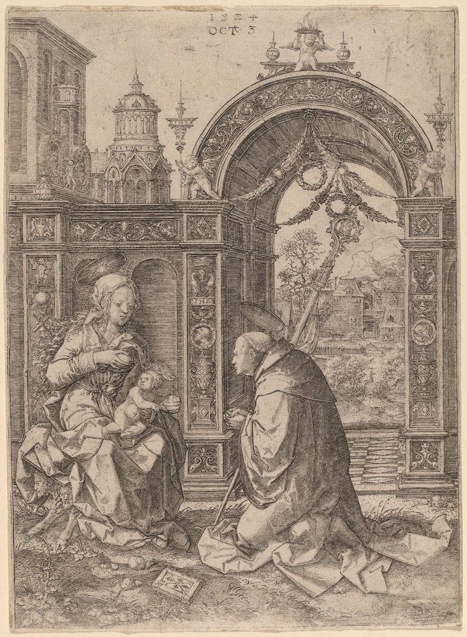 Szent Bernát látomása alkotó: Dirk Jacobsz Vellert