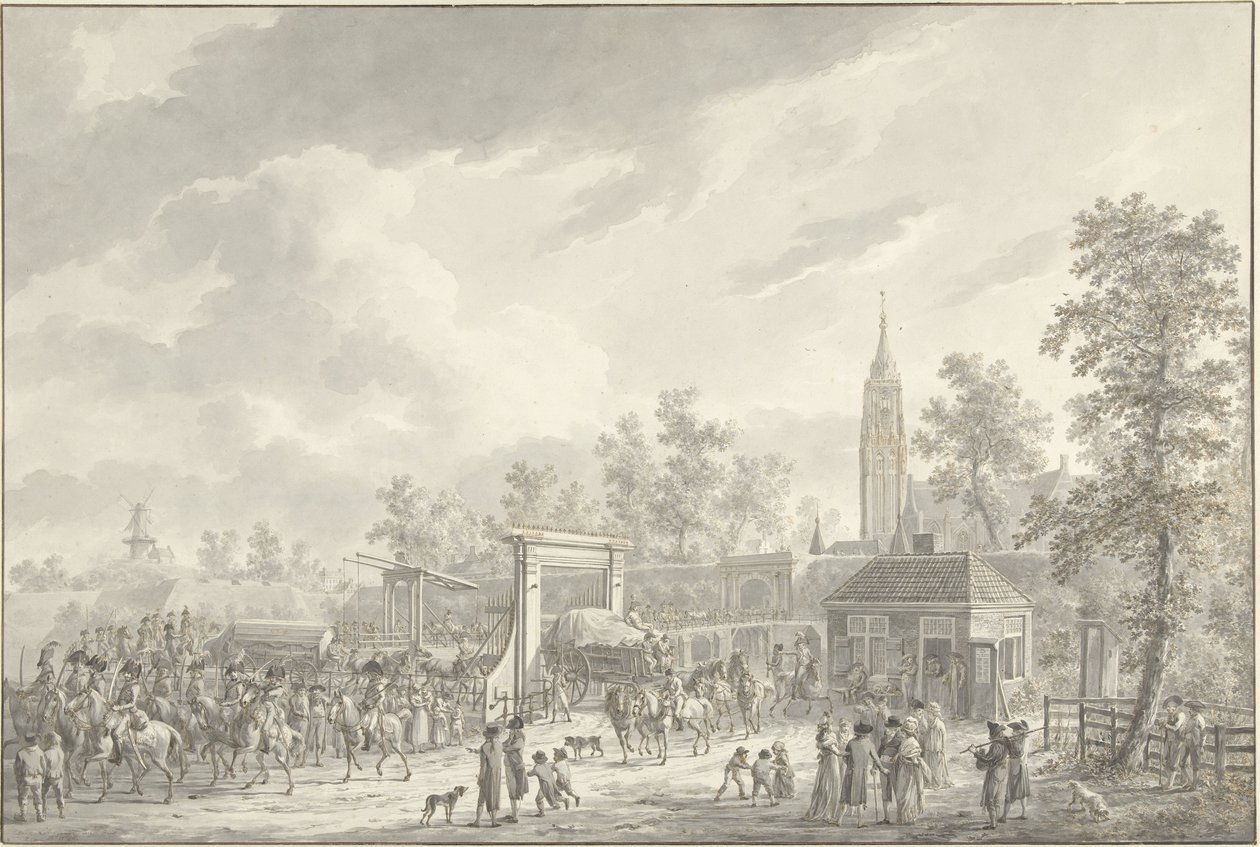 A helyőrség távozása Amersfoortból 1790-ben alkotó: Dirk Langendijk (signed by artist)