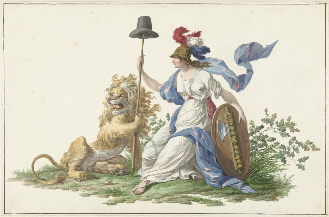 Modell a Batáv Haditengerészet zászlajához, 1796 alkotó: Dirk Langendijk