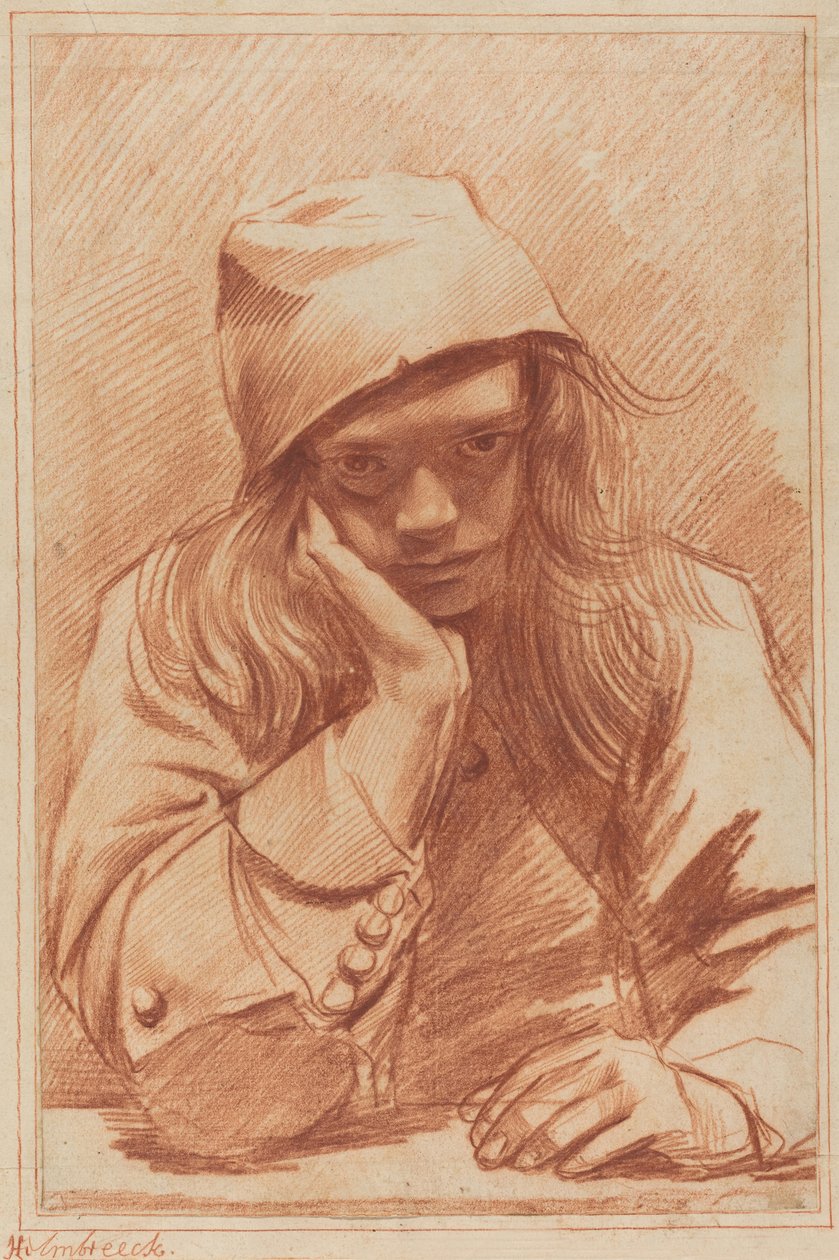Önarckép (vörös kréta) alkotó: Dirk Theodor Helmbrecker