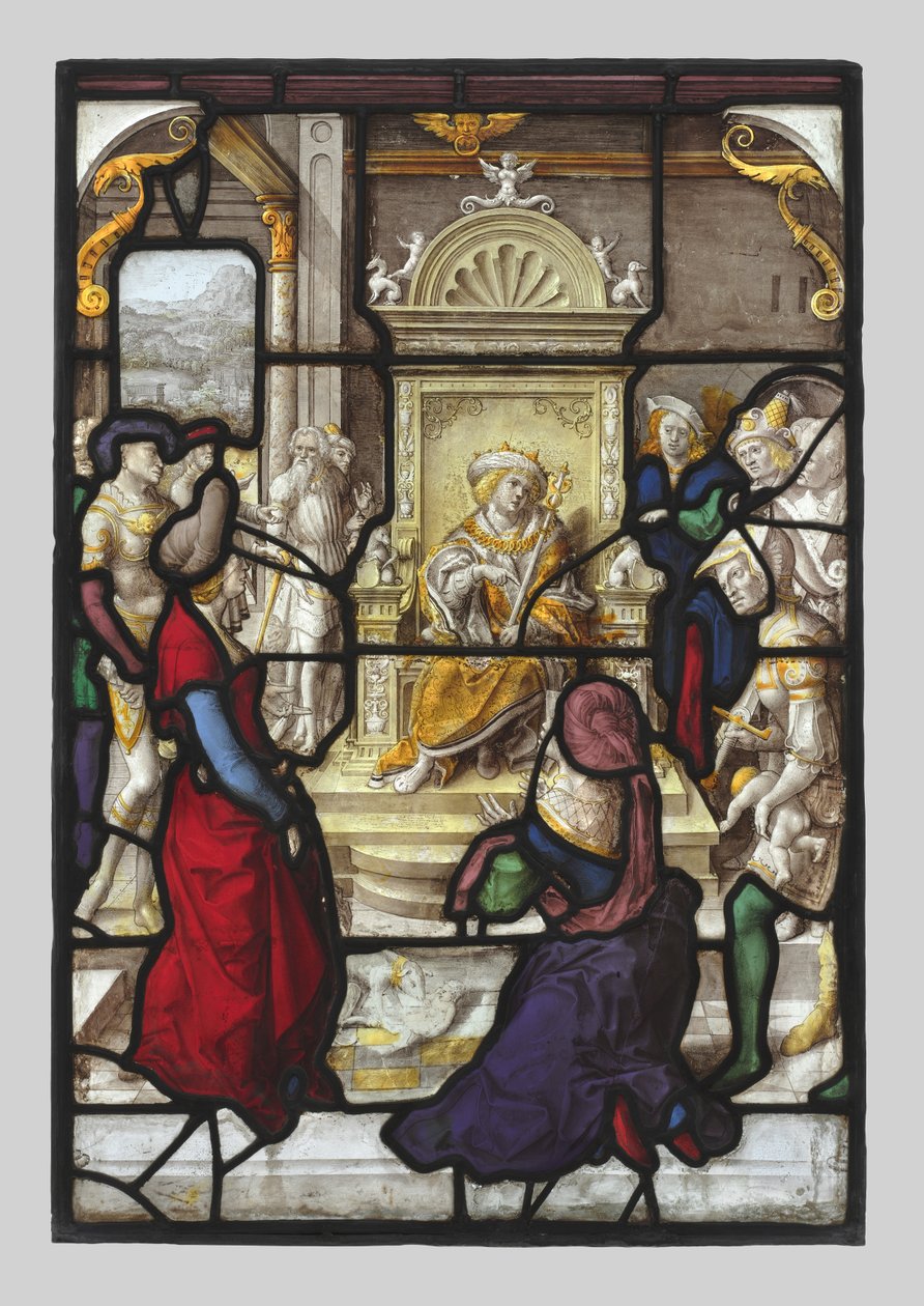 Salamon és Eszter ítélete Ahasvérus pár előtt, c. 1530. alkotó: Dirk Vellert