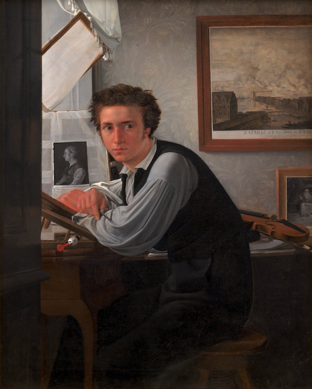 C. E. Sonne rézmetsző portréja, 1826 körül alkotó: Ditlev Conrad Blunck