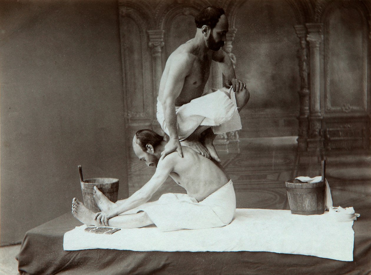 A keleti fürdő. Masszázs, 1880-as évek alkotó: Dmitri Ivanovich Yermakov