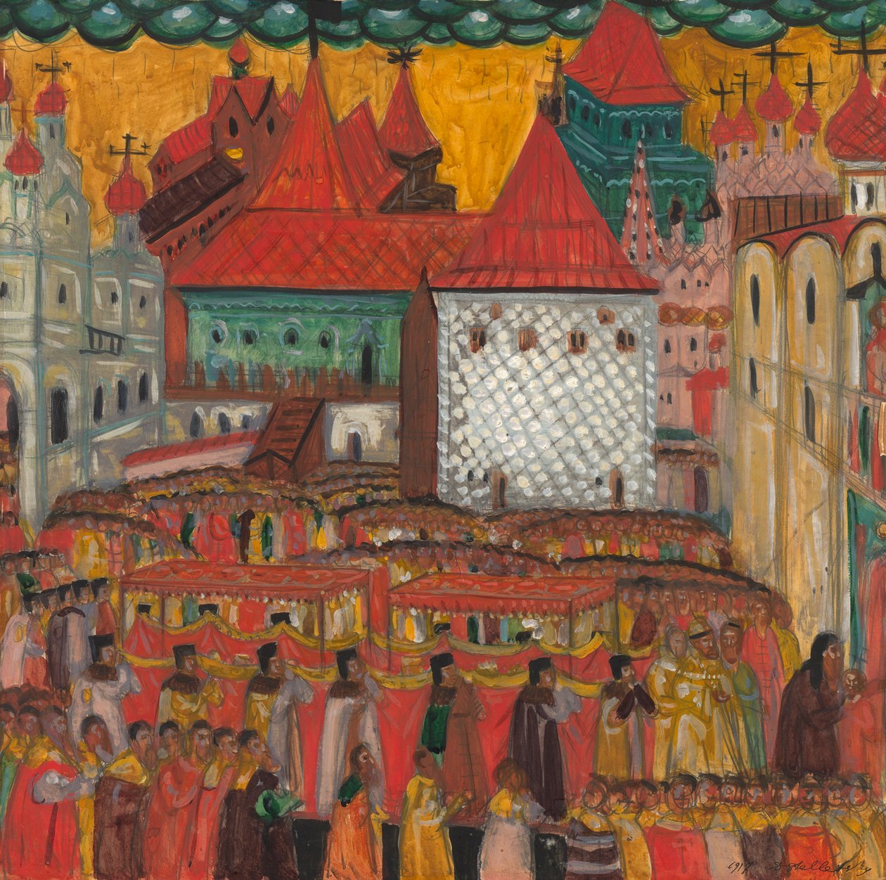 Keresztmenet Nagy Péter születésének ünnepére, 1917. alkotó: Dmitri Semyonovich Stelletsky