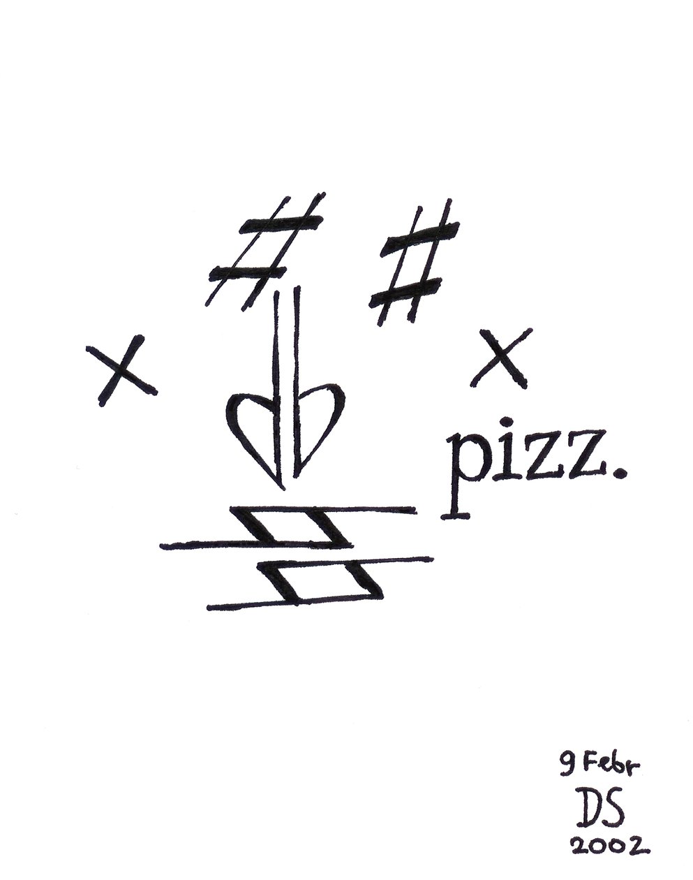 Pizzicato arc - zenei jelöléssel rajzolt arc alkotó: Dmitri Smirnov