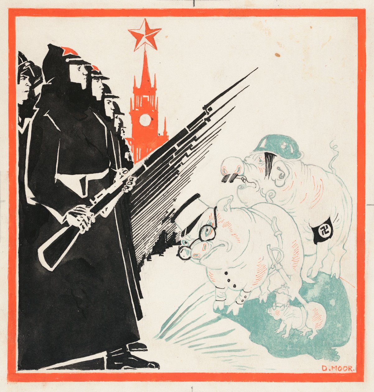 A Vörös Hadsereg náci disznókat állított meg a Kreml kapujában, 1941-1943. alkotó: Dmitri Stachievich Moor