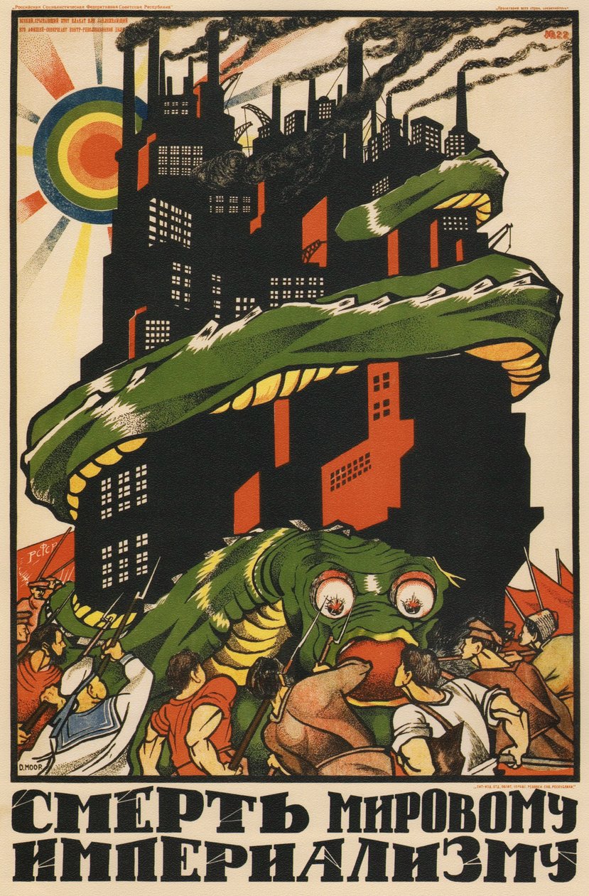 A világimperializmus haláláért plakát, 1920 alkotó: Dmitriy Stakhievich Moor