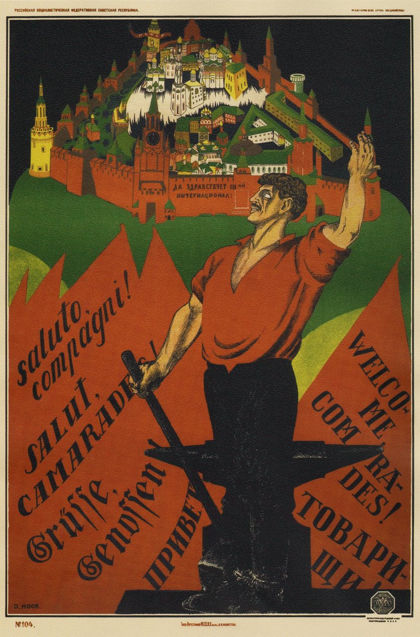 Éljen a 3. Internacionálé!, 1920 alkotó: Dmitriy Stakhievich Moor