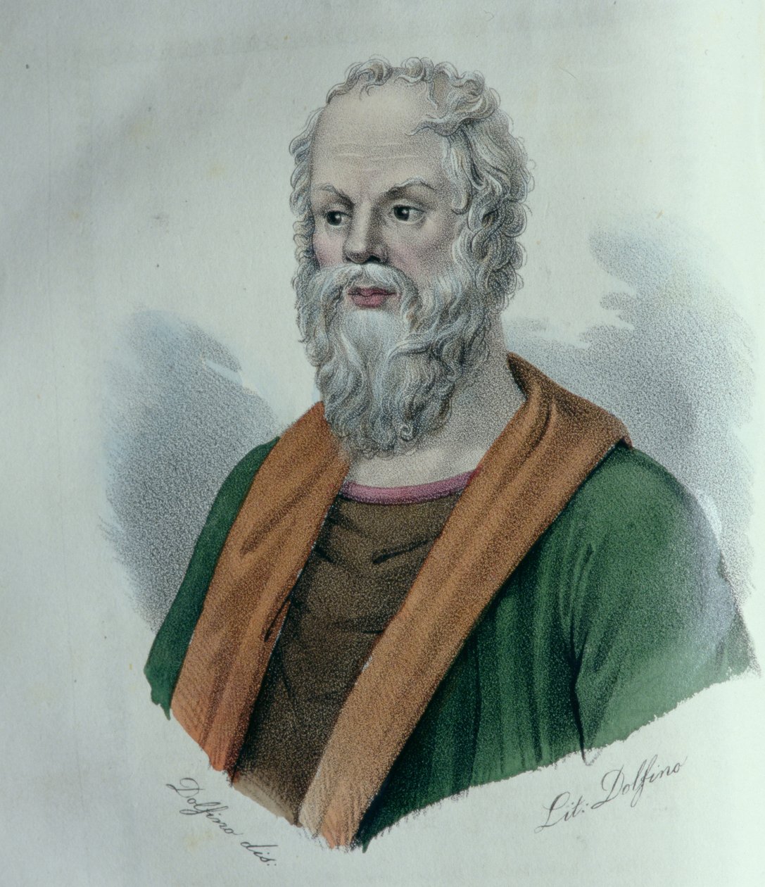 Szókratész, Dolfino (litho) alkotó: Dolfino