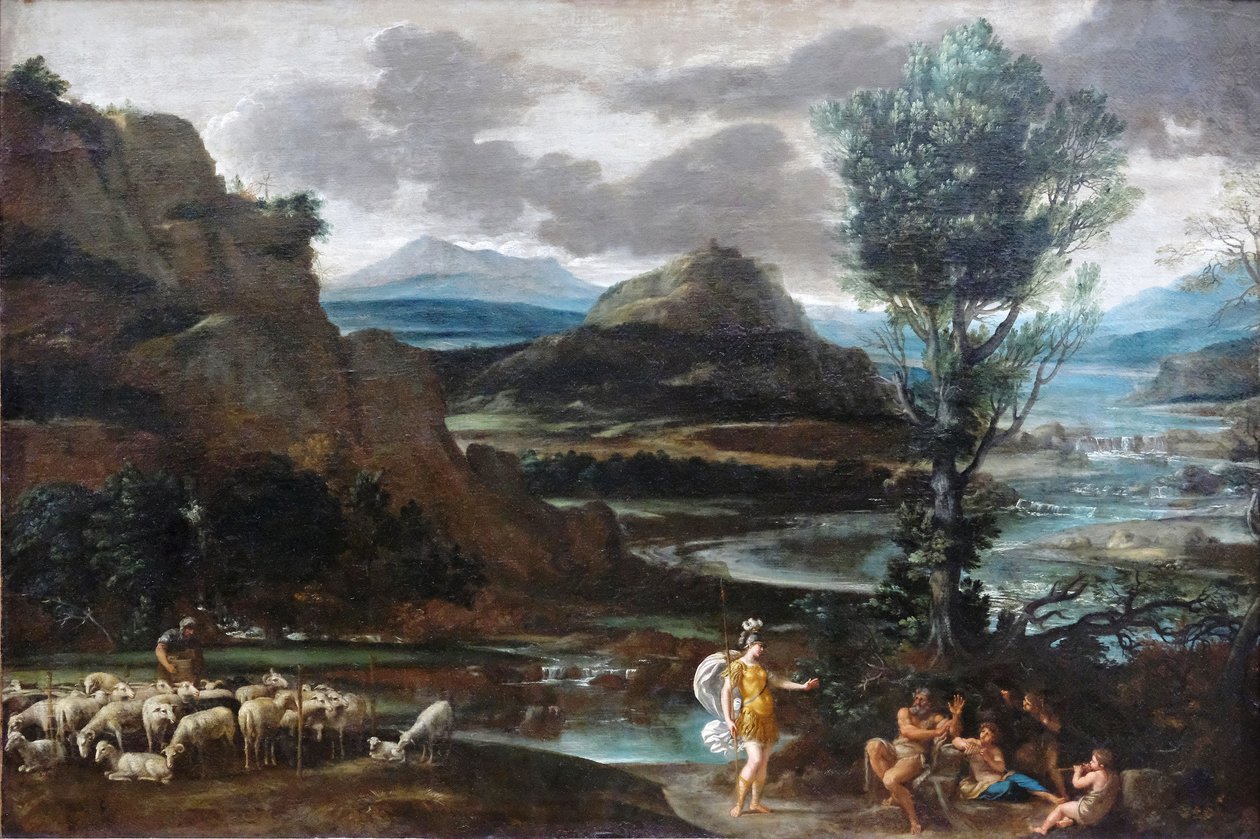 Erminia a pásztorok között alkotó: Domenichino