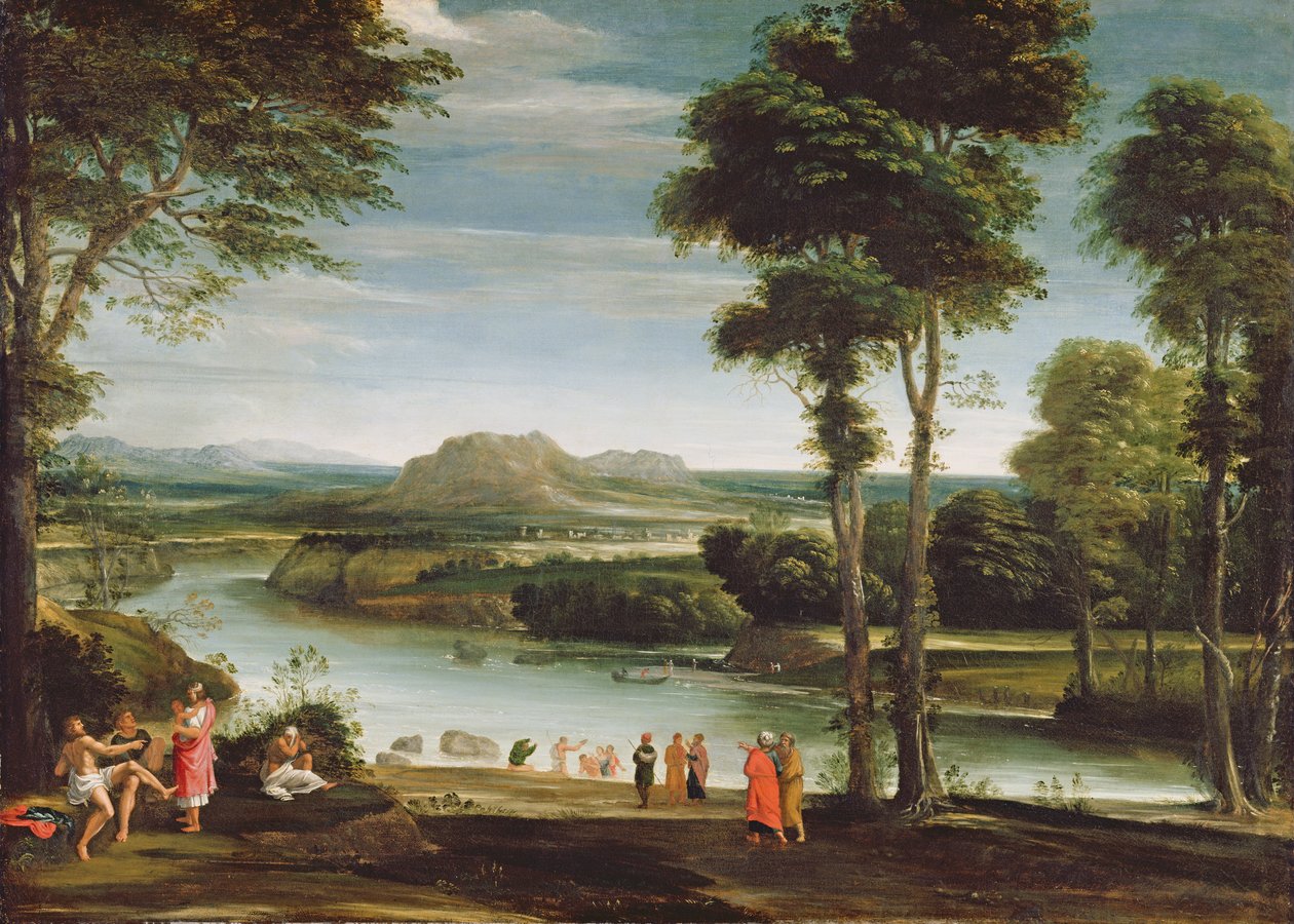 Táj Szent János keresztelővel, 1610-20 körül alkotó: Domenichino