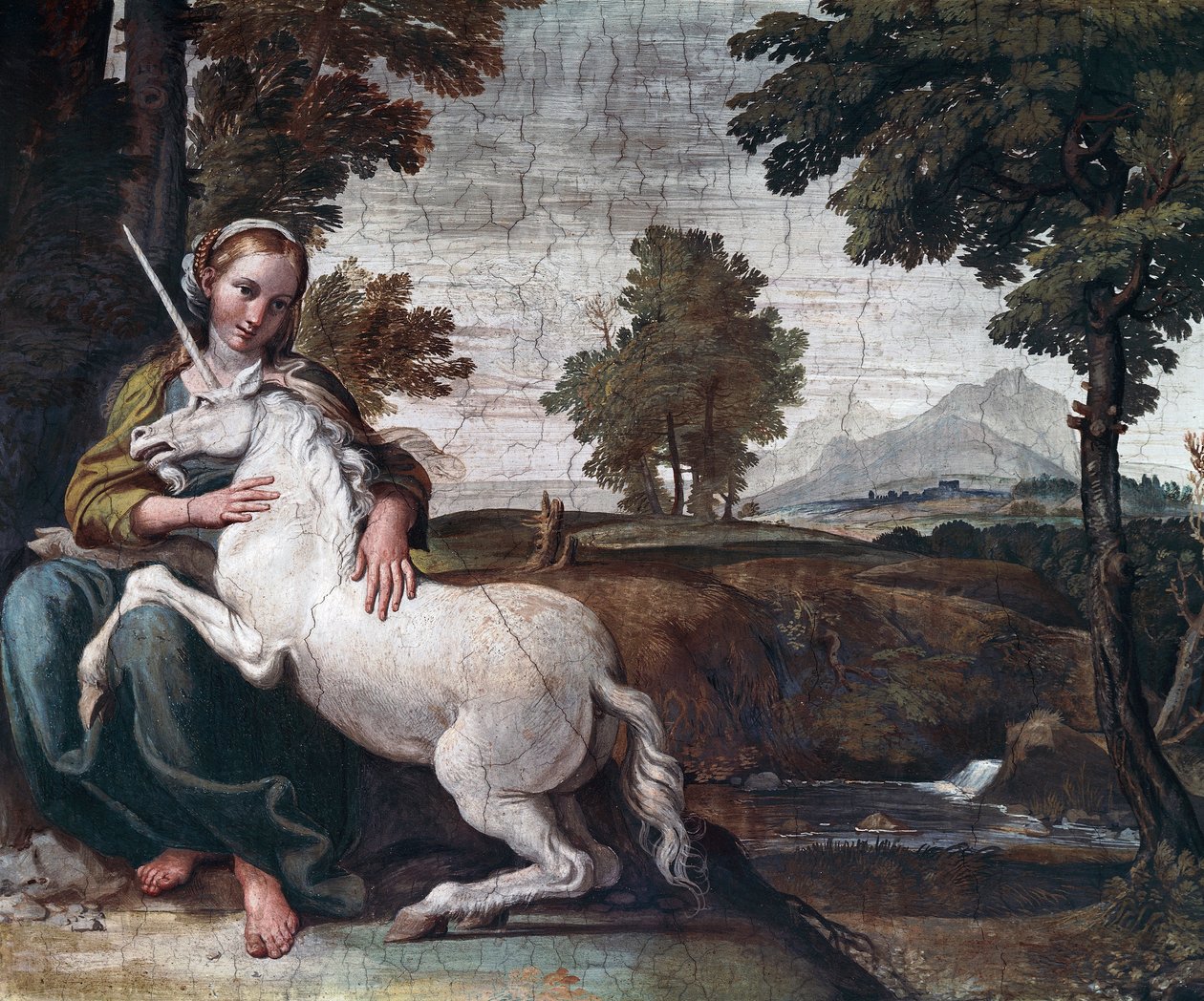 Egy szűz unikornissal alkotó: Domenichino