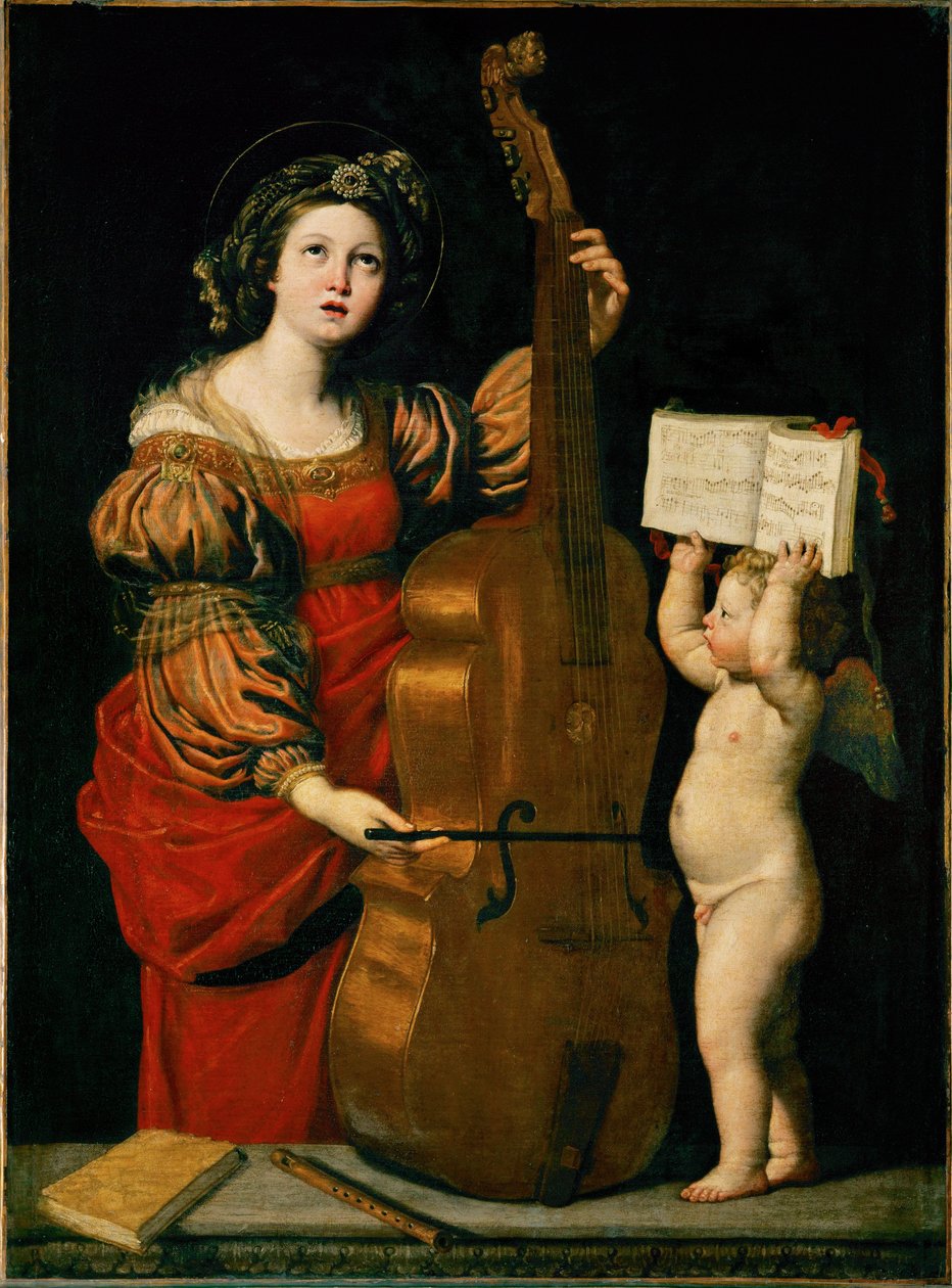 Szent Cecília és egy kottát tartó angyal ... alkotó: Domenichino (1581 1641)