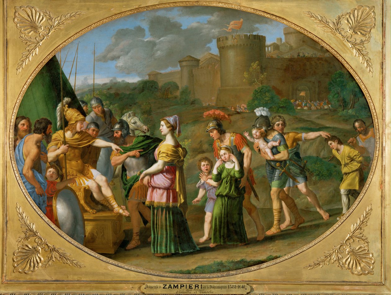 Timoclee captive amenee devant Alexandre - Timoclea fogolyként Nagy Sándor elé kerül ... alkotó: Domenichino (1581 1641)