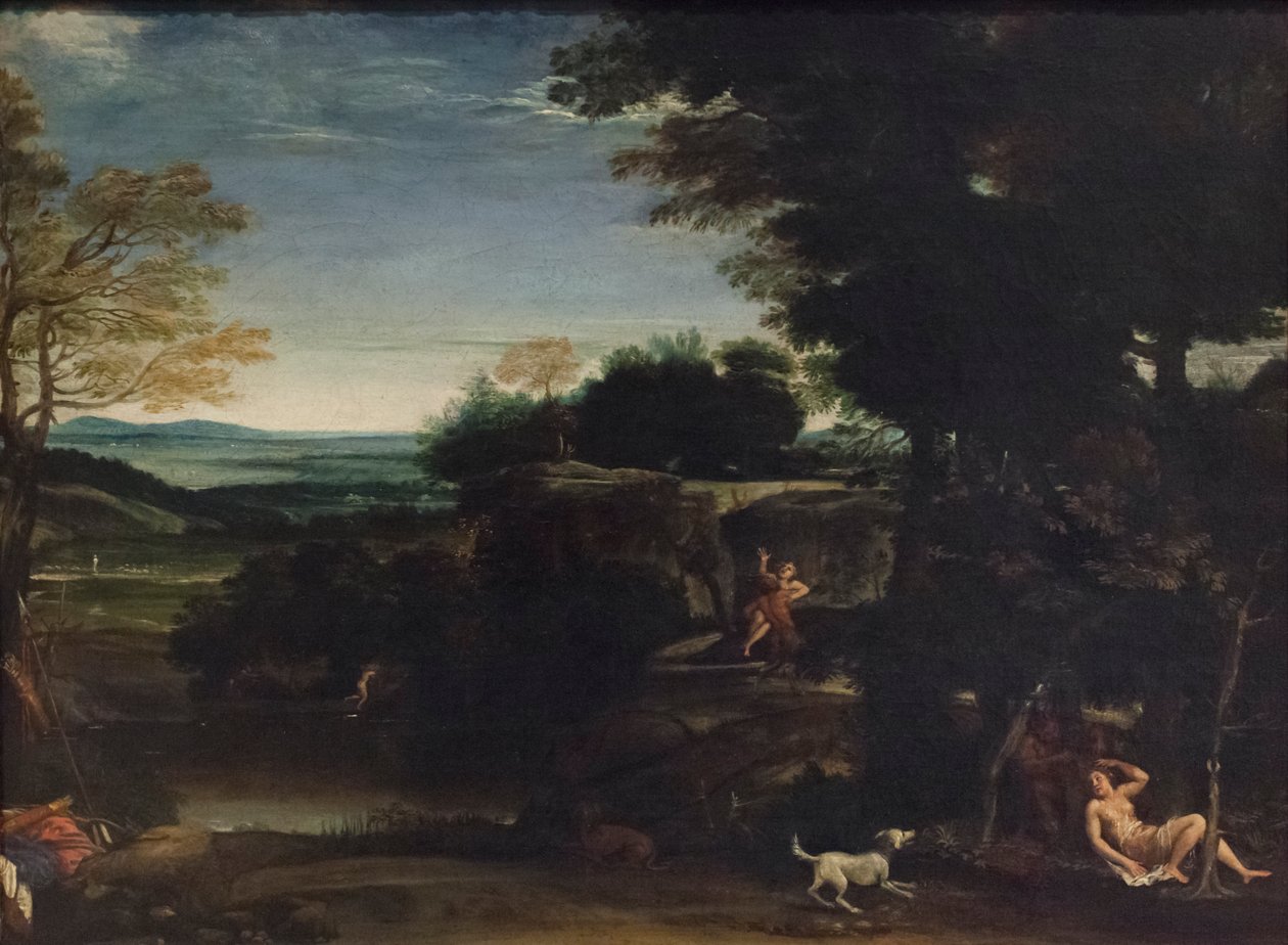 Táj Sylviával és egy szatírral alkotó: Domenichino (1581 1641)