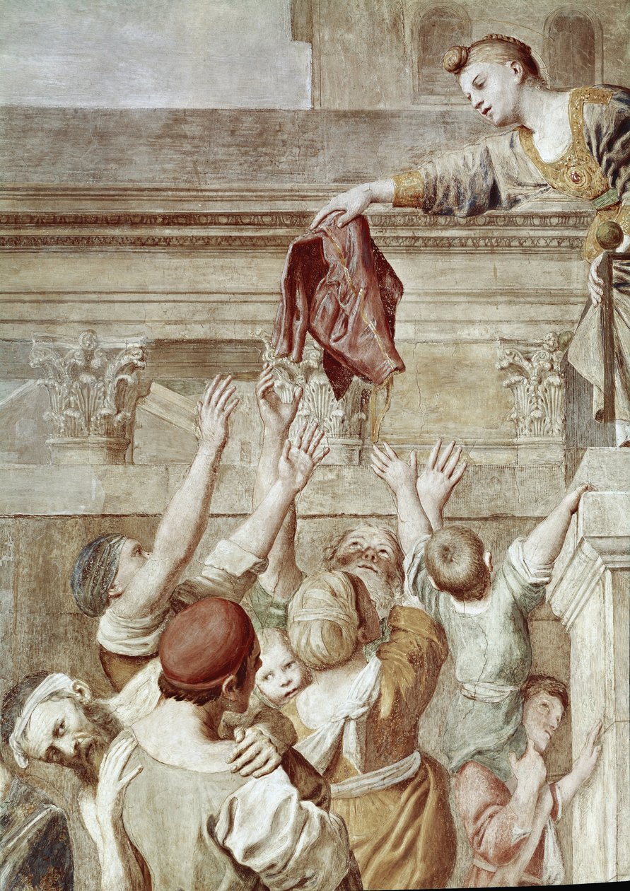 Szent Cecília története: Szent Cecília Aumone, részlet (Freskó alkotó: Domenichino