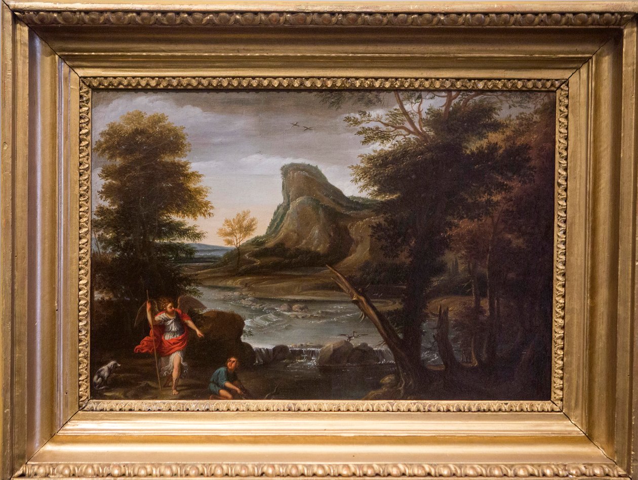 Tobiolo és az angyal, XVII. század (olaj, vászon) alkotó: Domenichino