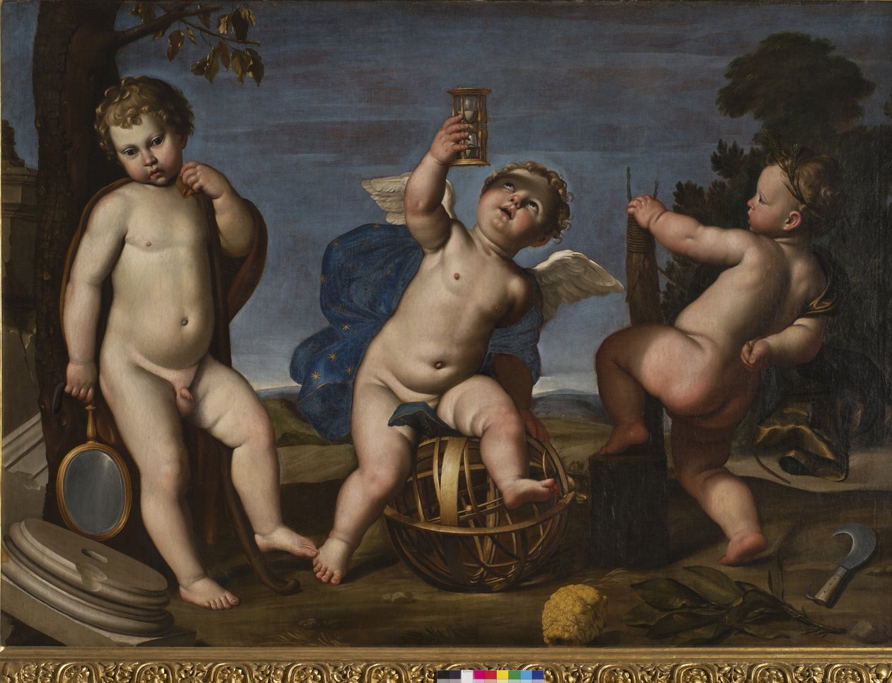 A mezőgazdaság, a csillagászat és az építészet allegóriája, 1620-25 alkotó: Domenichino