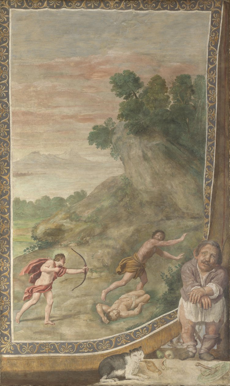 Apolló megöli a küklopsz freskóját a Villa Aldobrandiniből, 1617-1618 alkotó: Domenichino