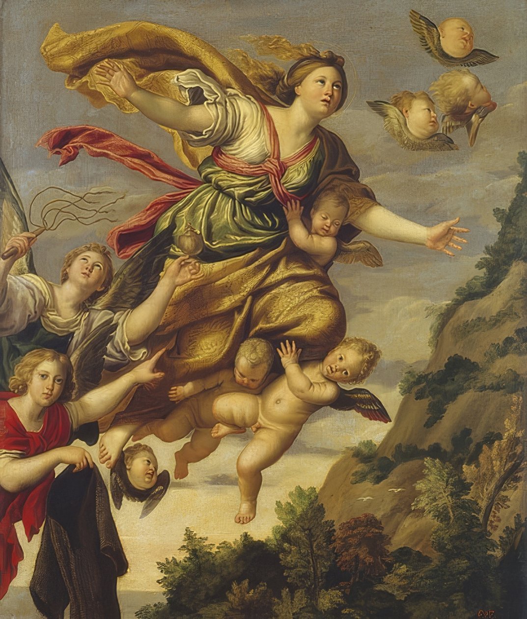 Szent Mária Magdolna mennybemenetele. 1620 körül alkotó: Domenichino