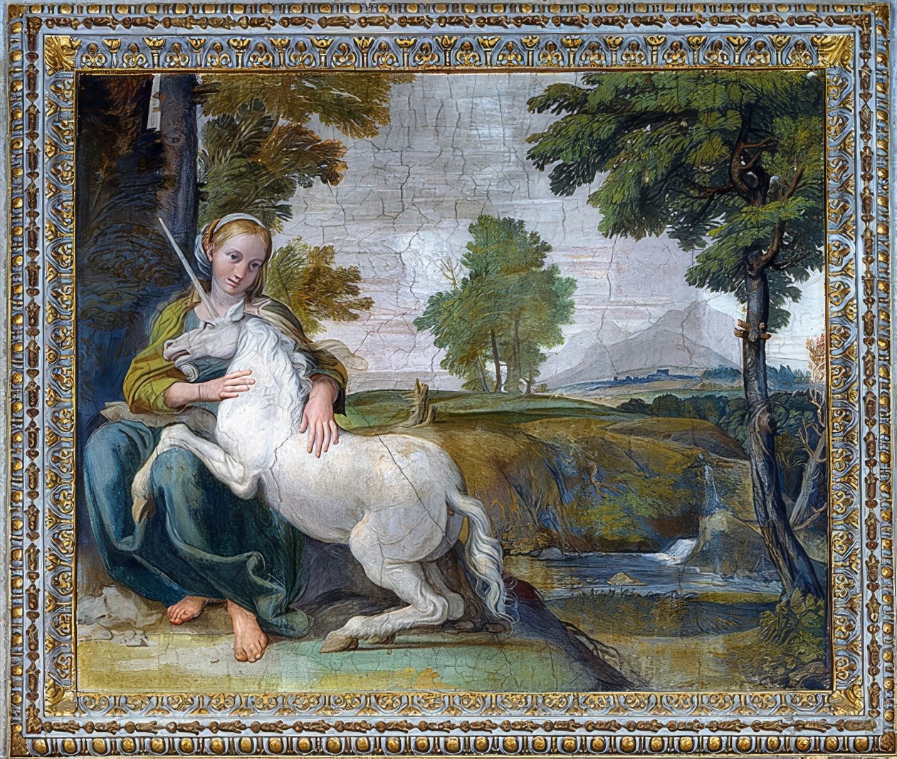Szűz egyszarvúval. 1604-05 alkotó: Domenichino
