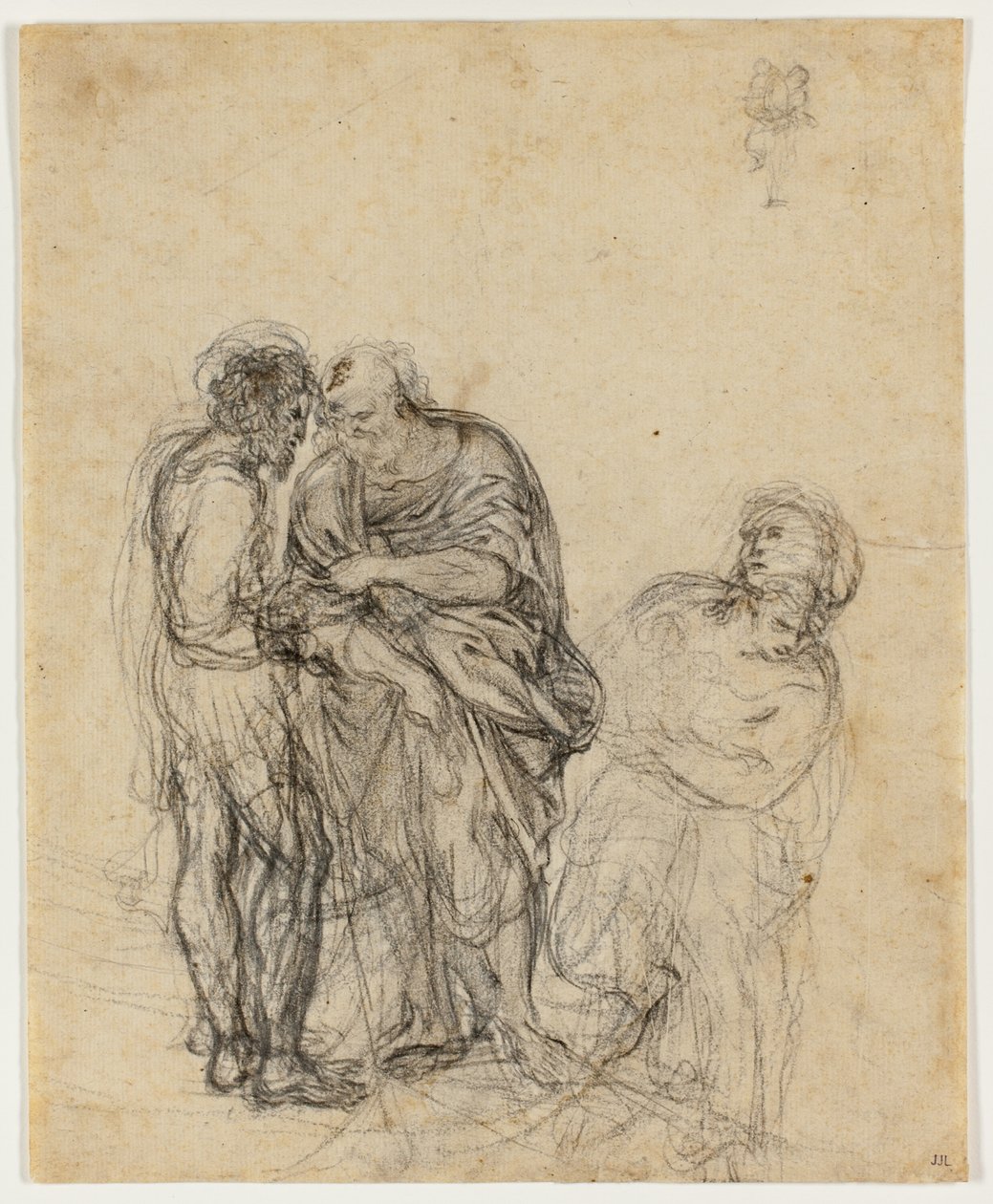 Tanulmány egy idős férfiról, egy fiatalabb férfiról és egy nőről alkotó: Domenichino