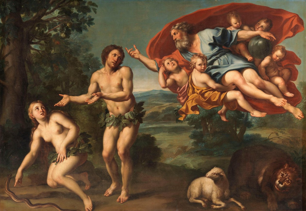 Ádám és Éva kiűzetése alkotó: Domenichino