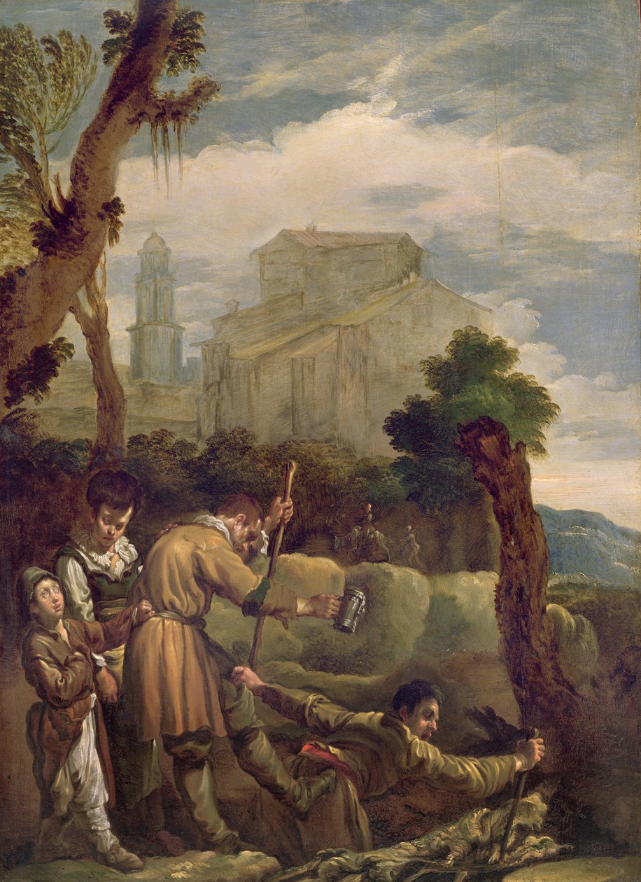 A vak vezeti a vakot, 1621-22 (panel) alkotó: Domenico Fetti or Feti
