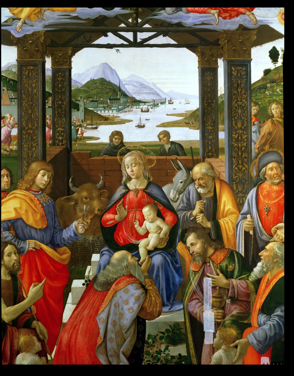 A bölcsek imádása, 1488 tempera, tábla, 120249 részlete alkotó: Domenico Ghirlandaio