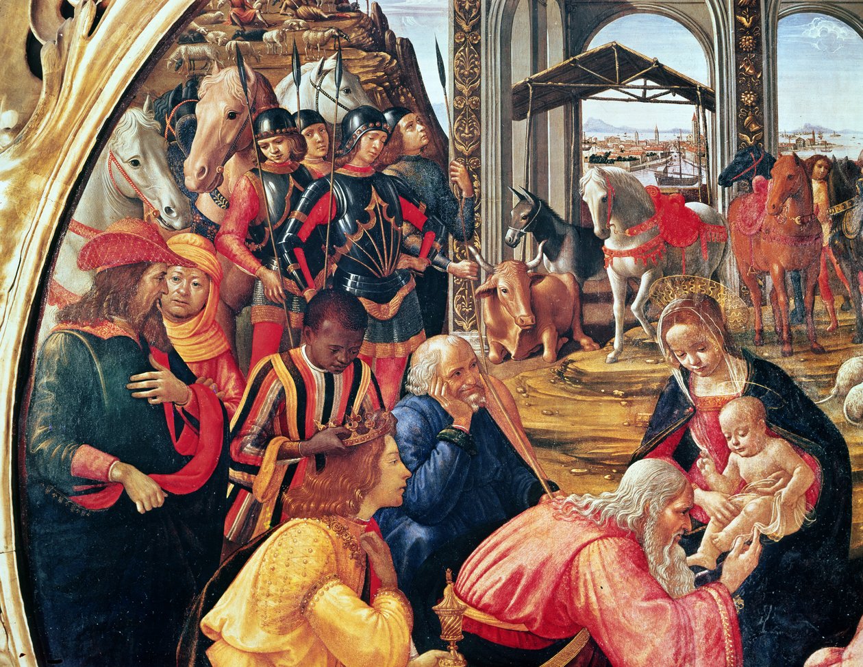 A bölcsek imádása, részlet, 1487 alkotó: Domenico Ghirlandaio