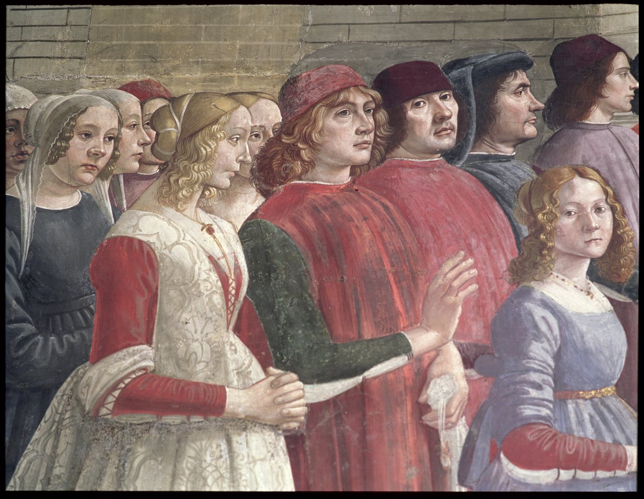 Firenzei bámészkodók, Szent Ferenc ciklusából, Sassetti-kápolna, 1483 (részlet) (lásd még: 60523) alkotó: Domenico Ghirlandaio