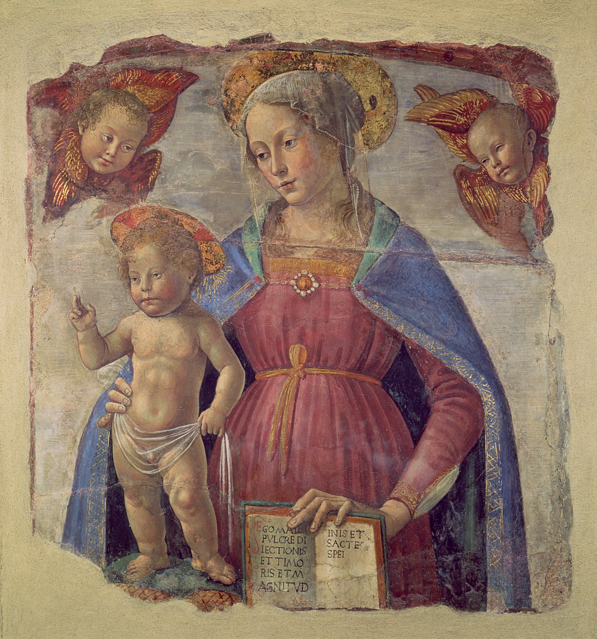Madonna és gyermeke angyalokkal alkotó: Domenico Ghirlandaio