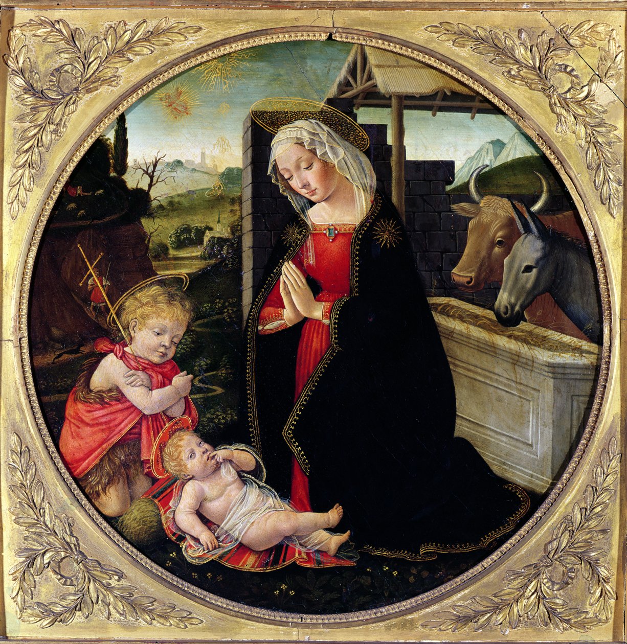 Madonna és gyermeke Keresztelő Szent Jánossal alkotó: Domenico Ghirlandaio