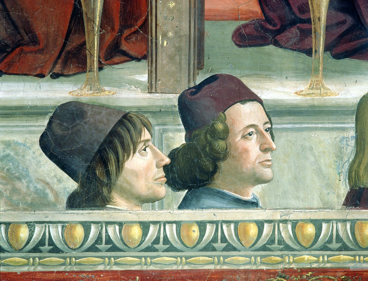 Matteo Franco és Luigi Pulci (1432-84) portréi Szent Ferenc életciklusából, 1483 körül (lásd 52661 és 137591) alkotó: Domenico Ghirlandaio