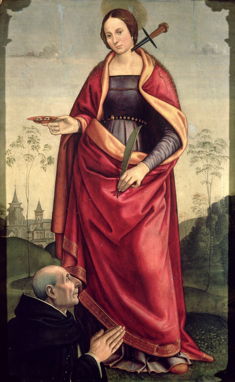 St. Lucy és egy adományozó alkotó: Domenico Ghirlandaio