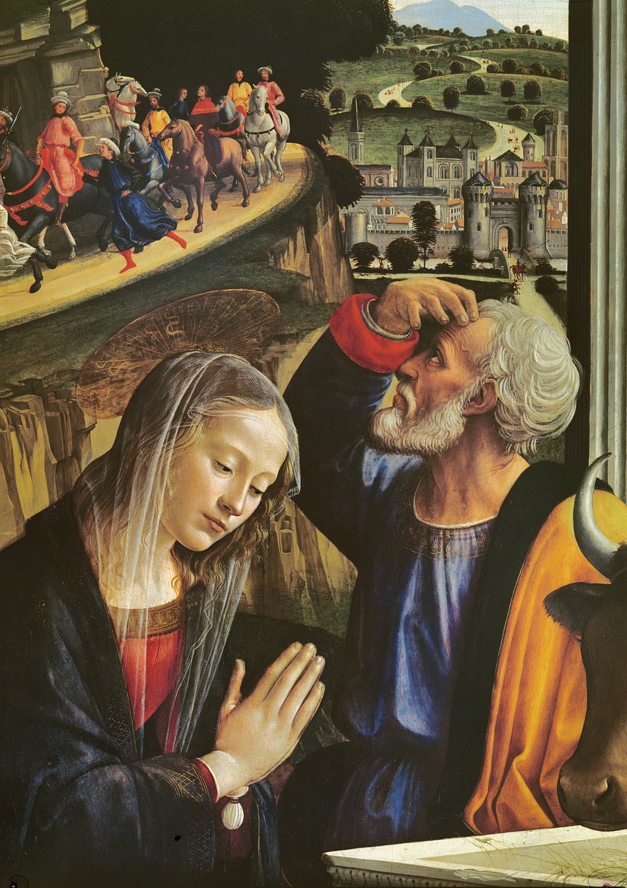 Krisztus születése (az oltárkép részlete) alkotó: Domenico Ghirlandaio
