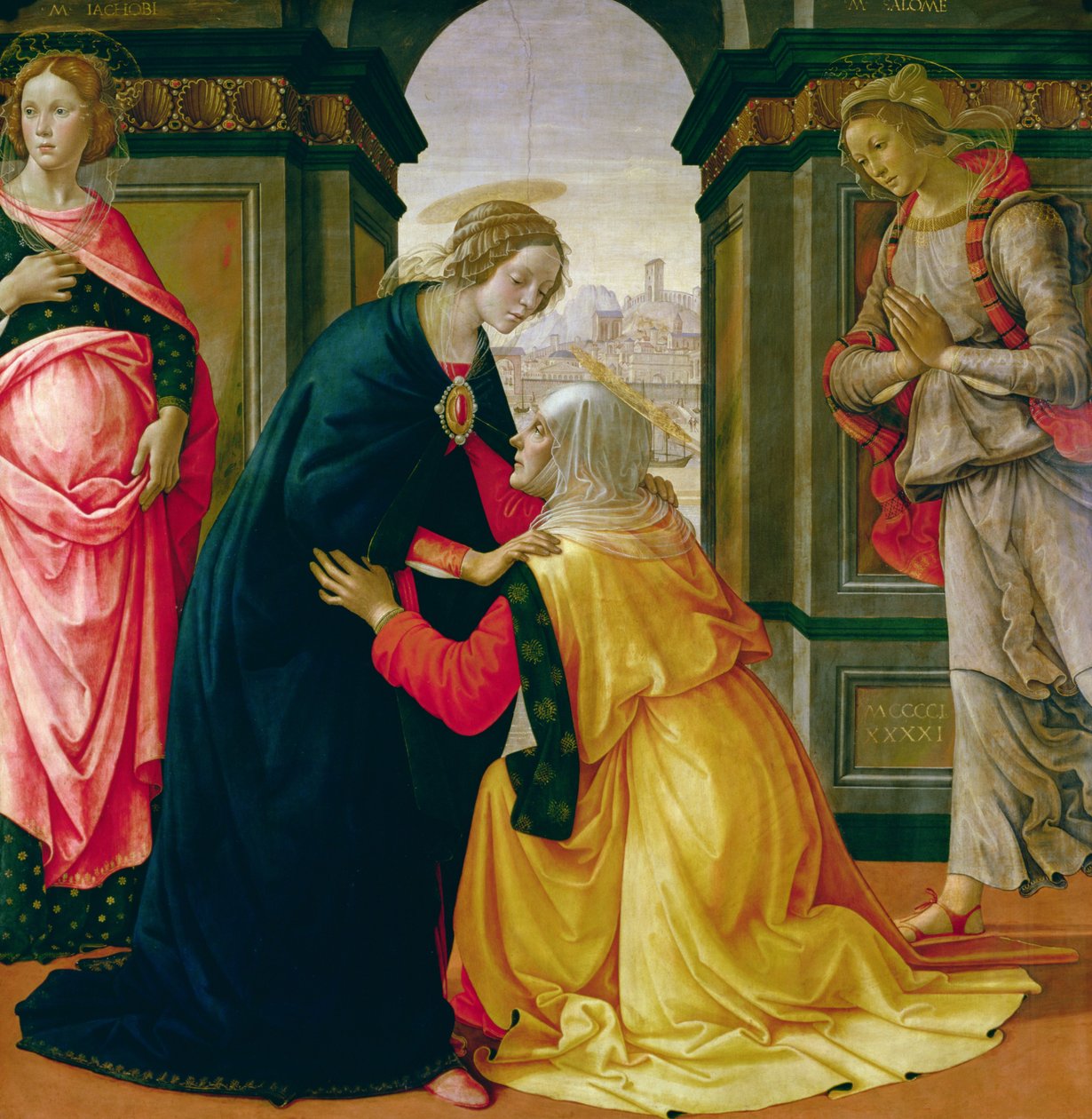The Visitation, 1491 (tempera a panelen) alkotó: Domenico Ghirlandaio