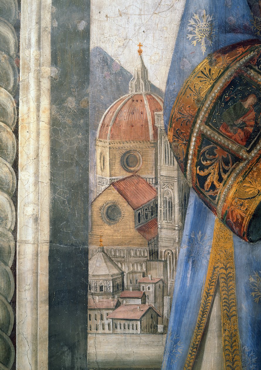 A duomo, részlet a Sala dei Gigli freskójáról, c1470 alkotó: Domenico Ghirlandaio