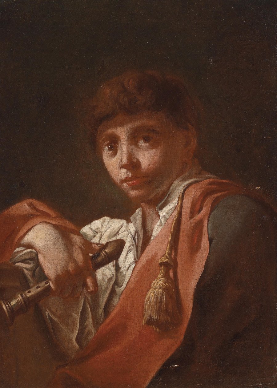 Fiú fuvolával alkotó: Domenico Maggiotto