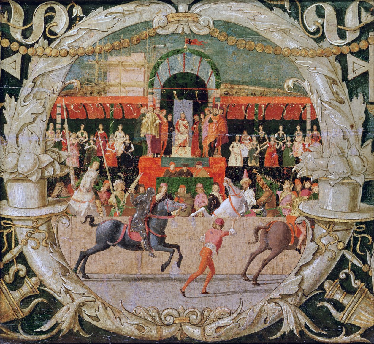 The Rape of the Sabines (a jel előtt) 1490 körül (tempera a panelen) alkotó: Domenico Morone